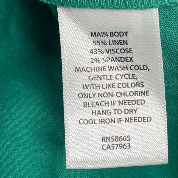 Chelsea 28 Green Women’s Ruffled Sleeve Fit & Flare Button Front Dress Size S - Picture 8 of 9